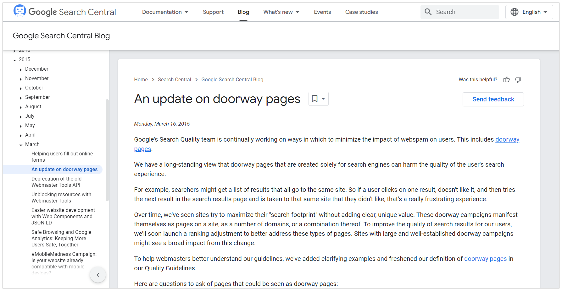 Google Update Doorway Pages